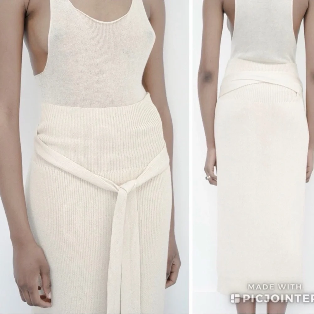 Lauren Manoogian Rib Knit Skirt NWOT crudo bone ivory S M brand size 0